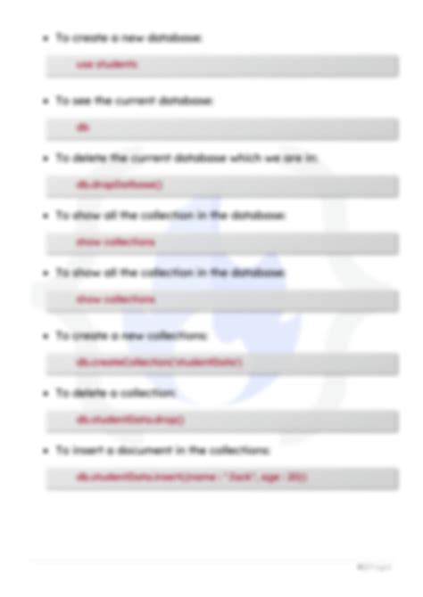 SOLUTION Mongodb Cheatsheet Studypool