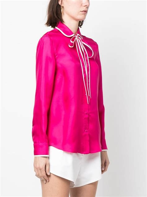 Red Valentino Pussy Bow Collar Silk Blouse Farfetch