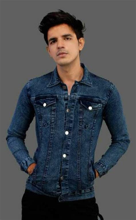 Buy Klizen Men Blue Solid Denim Full Sleeve Jacket Online At Best