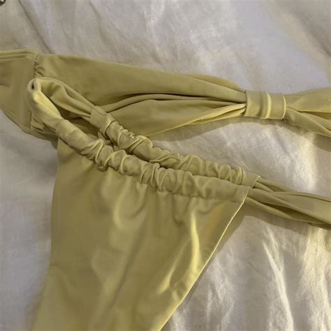 Glassons Yellow Bikini Good Condition Ruched Bottoms Depop