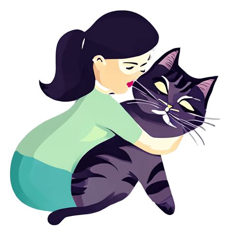 Clingy Cat Licking Human Cartoon · Creative Fabrica