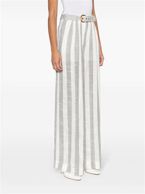 ZIMMERMANN Matchmaker Striped Wide Leg Trousers Blue FARFETCH