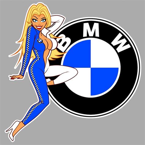 Bmw Right Pin Up Laminated Decal Cafe Racer Bretagne Clicboutic