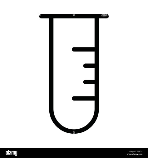 Laboratory Test Tube With Outline Style Vector Illustration Stock