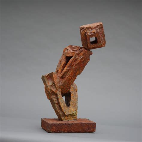 "Geometric Man" 3D Sculpture 001 - Mixed Media Rust Art