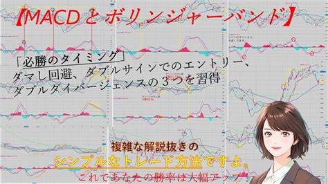 【macdとボリンジャーバンドで稼ぐ。必勝の売買タイミング！】それは、ダマし回避、ダブルサインでのエントリー、ダブルダイバージェンスの3つを