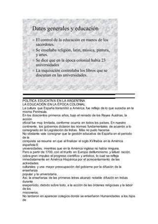 Política educativa en la argentina PDF