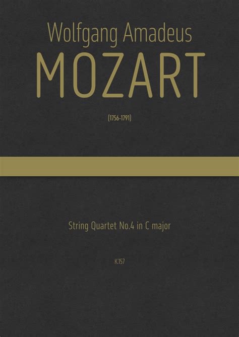 Mozart String Quartet No In C Major K Arr J G Cuc Barber