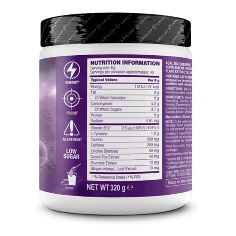 LEVLUP 40 Servings Galaxy Edition Acai Blueberry And Pomegranate