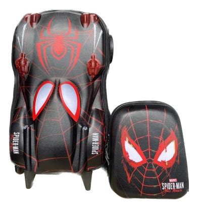 Mochila Escolar Rodinhas D Homem Aranha Miles Lancheira Infantil