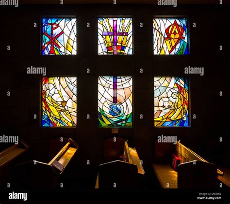 Interior Of Christ Church Cathedral New Zealand Stained Glass Window Donated By The Lockyer