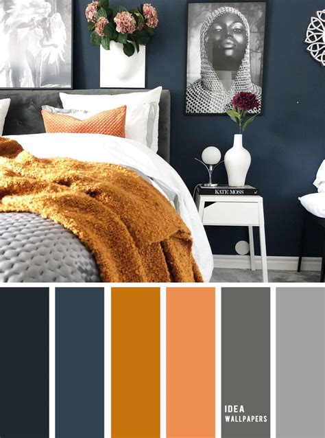 Best Color Schemes For Your Bedroom Navy Blue Golden Wheat