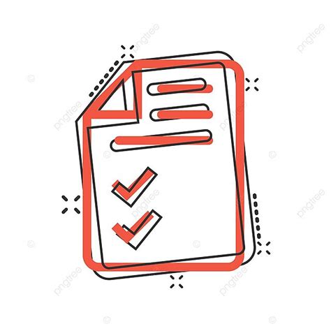 Comicstyle Document Checklist Icon On White Background Compliance