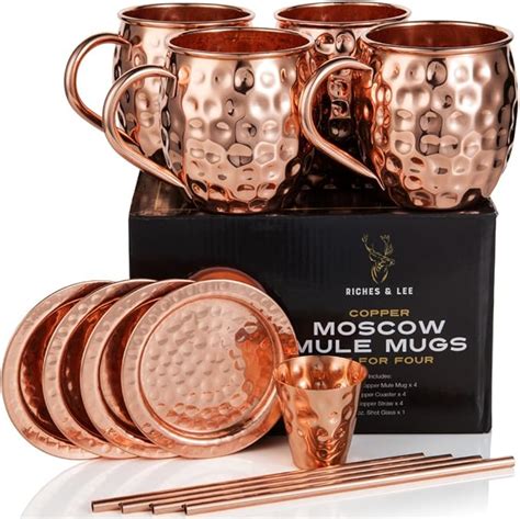 Moscow Mule Miedziane Kubki Zestaw Czterech Zawiera Kubki X Ml