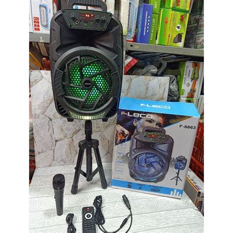 Jual COD SPEAKER BLUETOOTH FLECO 8 5 INCH F 8863 LED PLUS MIC KARAOKE