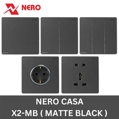 Jual Nero Casa X2 Hitam Matte Black Saklar Stop Kontak Shopee Indonesia