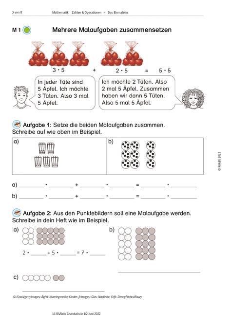 Grundschule Unterrichtsmaterial Mathematik Grundrechenarten Einmaleins