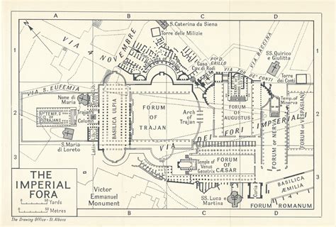 1964 Imperial Fora Fori Imperiali Italy Vintage Map Etsy Singapore