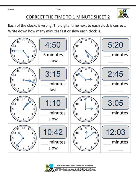 Digital Clock Worksheets Analogue Analog Worksheet Clocks Ma