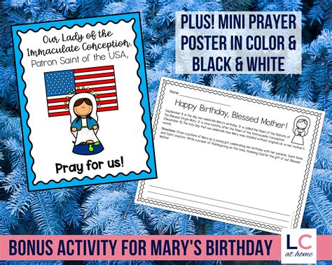 Feast Of The Immaculate Conception Printable Activity Booklet For