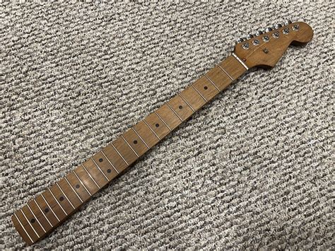 Warmoth Stratocaster Strat Neck Roasted Maple Fatback 6105 Reverb