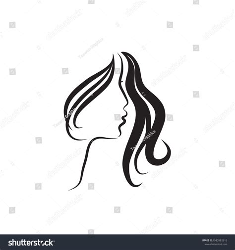 Girl Face Icon Logo Design Vector Stock Vector (Royalty Free ...