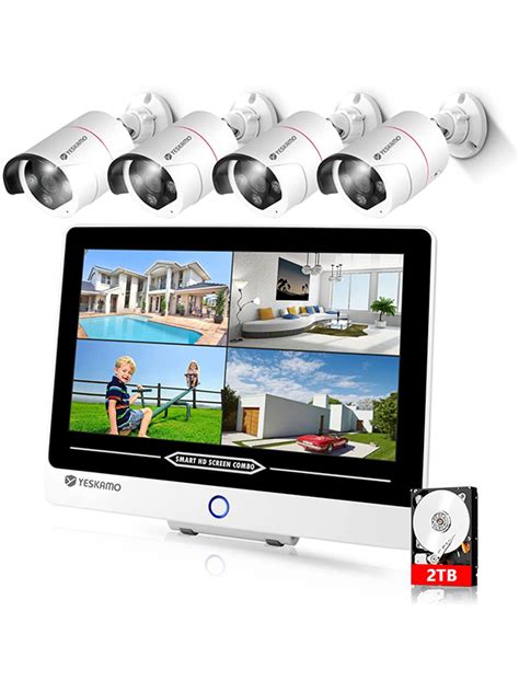 PoE Security camera system with Monitor - YESKAMO