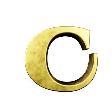 Gold Text Effect Letter C 3d Render 16316547 PNG