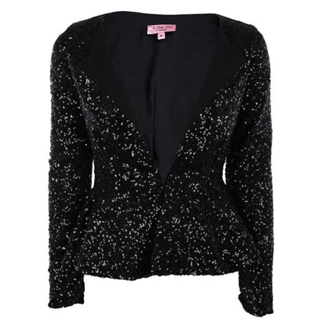 So Couture Womens Black Sequin Jacket 190 Liked On Polyvore Black Sequin Jacket Black