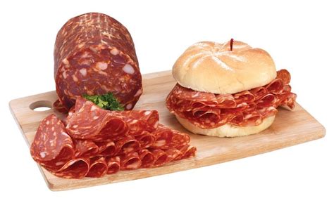 Soppressata Sandwich on Wooden Board - Prepared Food Photos, Inc.