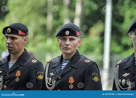 Russian Marines in uniform editorial photography. Image of rank - 32759762