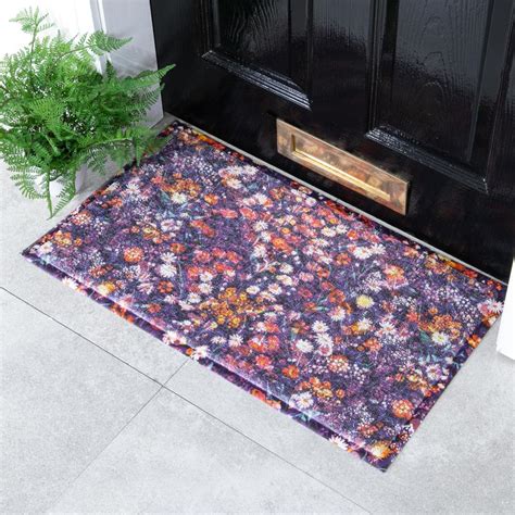 Wild Flower Pattern Doormat 70 X 40cm Artsy Mats