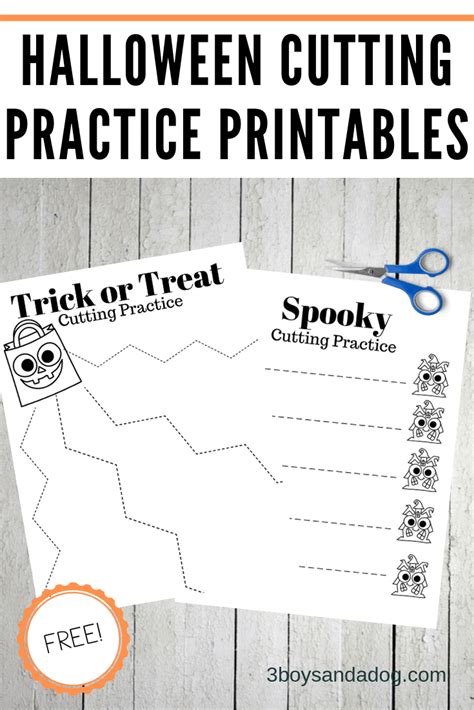 Halloween Cutting Practice Worksheets