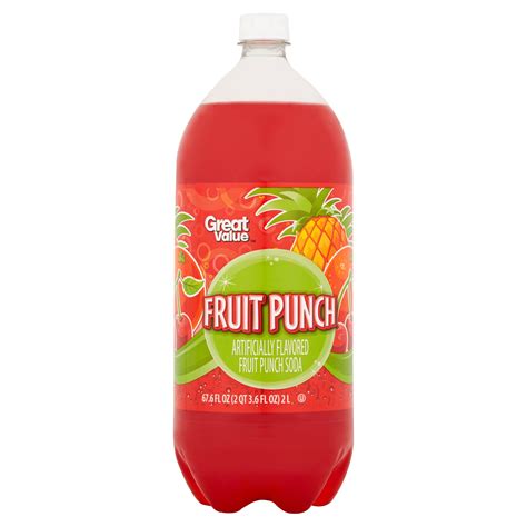 Great Value Fruit Punch Soda Pop Litre Bottle Walmart