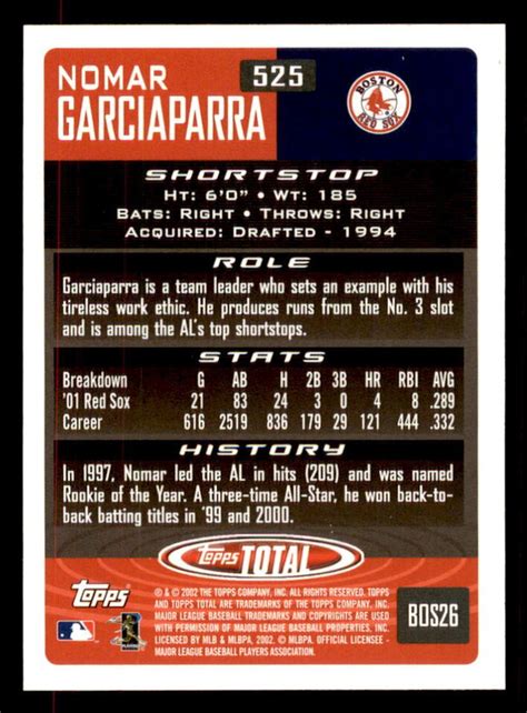 Topps Total Nomar Garciaparra Boston Red Sox Ebay