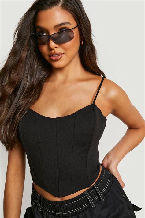 Corset Tops Corset Style And Bustier Tops Boohoo Uk