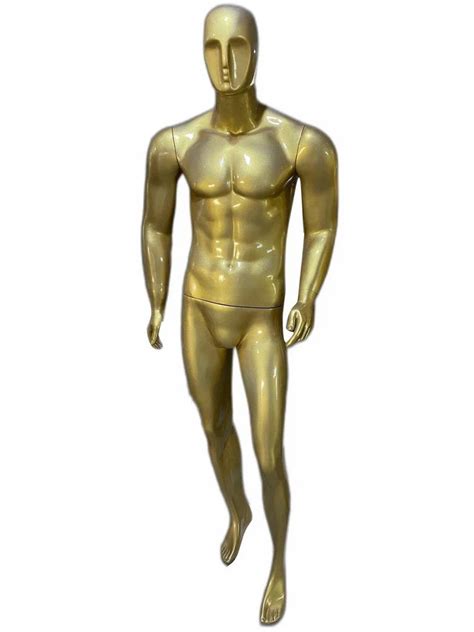 Male White Men Golden Standing Mannequin For Showroom Size Inch