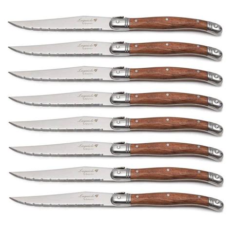 Luxury 6pcs Laguiole Steak Knives Fork Set Stainless Steel Japanese