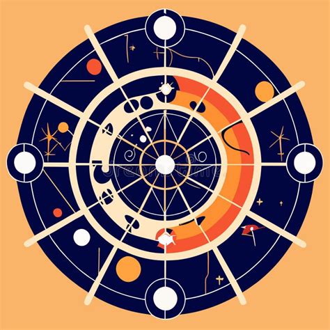 Astronomical Chart with Zodiac Signs. Vector Illustration in Flat Style ...