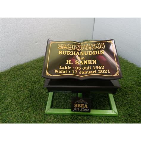 Jual BATU NISAN MAKAM KUBURAN MODEL BUKU DUDUKAN FULL GRANIT TILE