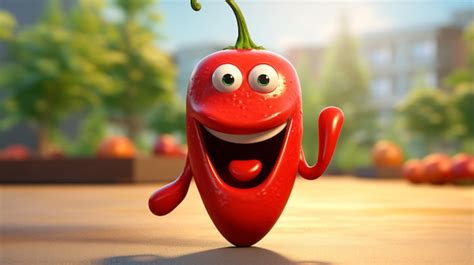 Premium Photo Cute Cartoon Hot Chili Pepper Character