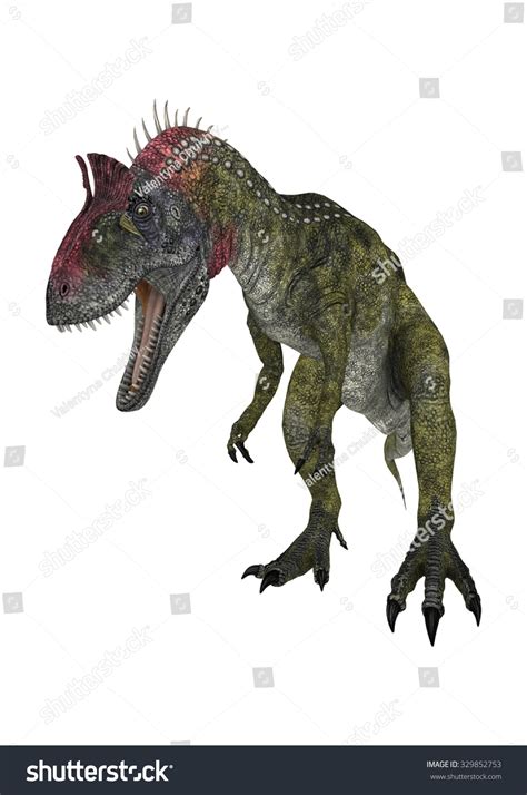 3d Digital Render Dinosaur Cryolophosaurus Isolated Stock Illustration