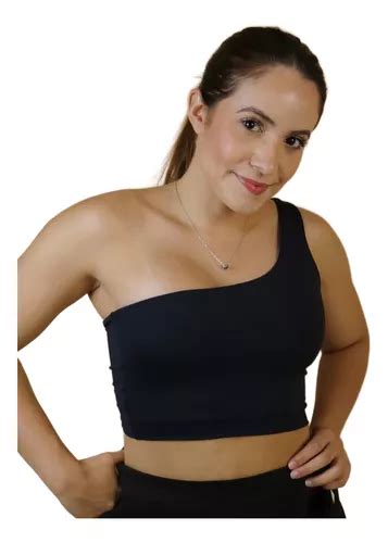 Cropped Top Nula Manga Manga Única Um Ombro Só Preto MercadoLivre