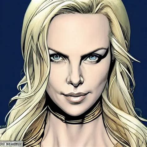 Charlize Theron As Emma Frost Symmetrical Facial Stable Diffusion