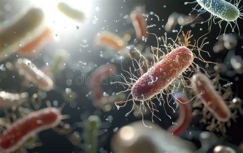 Diversidad Microbiana Bacterias Coloridas En El Cuerpo Humano Vibrante