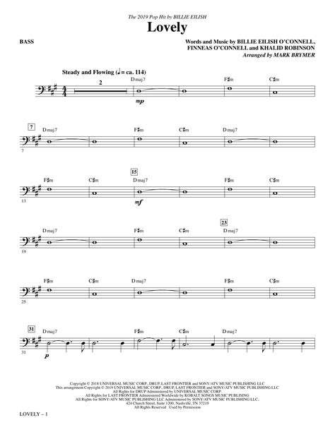 Lovely From Reasons Why Arr Mark Brymer Bass Sheet Music