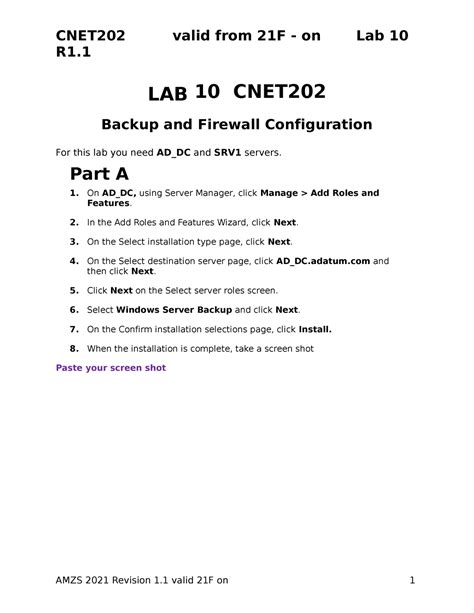 Student Lab Lab R Lab Cnet Backup And Firewall