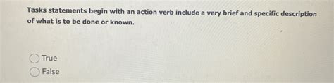 Solved Tasks Statements Begin With An Action Verb Include A