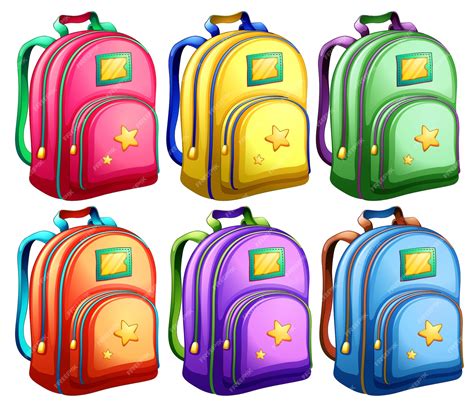 Free Vector A Set Of Backpacks