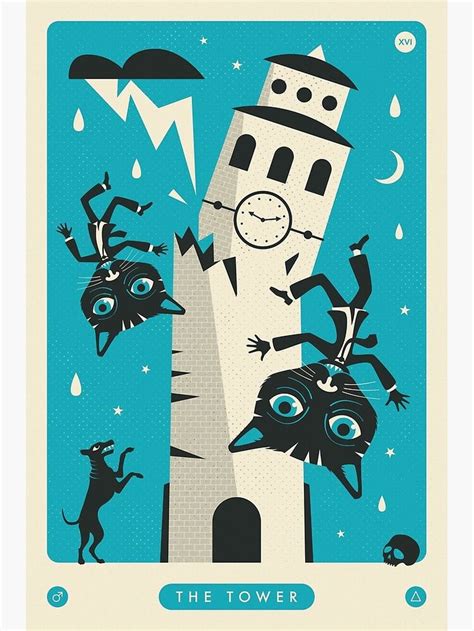 TAROT CARD CAT THE TOWER Art Print For Sale By JazzberryBlue Tarot